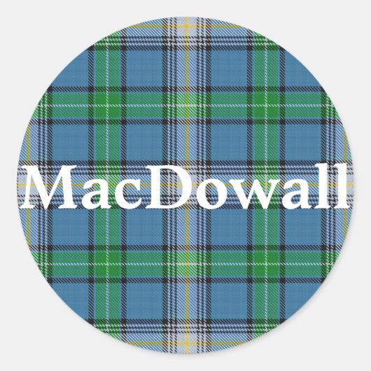Scottish Clan MacDowall Tartan Pset Ronde Sticker (Voorkant)