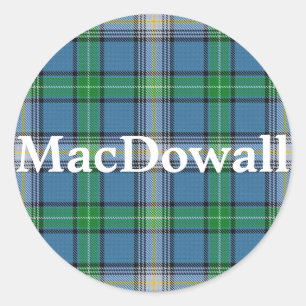 Scottish Clan MacDowall Tartan Pset Ronde Sticker