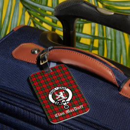 Scottish Clan MacDuff Tartan en Crest Badge Bagagelabel