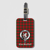 Scottish Clan MacDuff Tartan en Crest Badge Bagagelabel (Voorkant (verticaal))