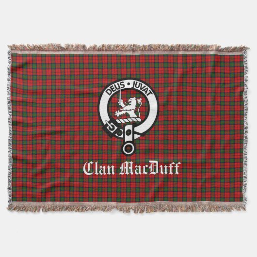 Scottish Clan MacDuff Tartan en Crest Badge Deken (Voorkant)