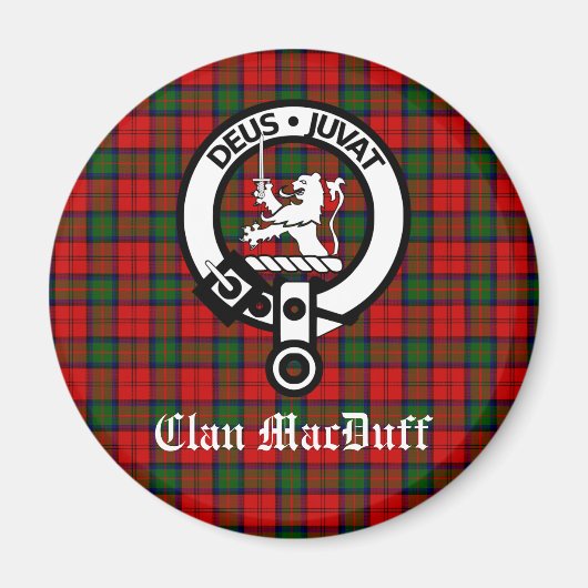 Scottish Clan MacDuff Tartan en Crest Badge Magneet (Voorkant)