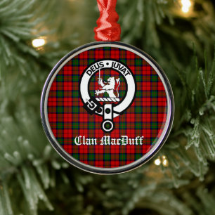 Scottish Clan MacDuff Tartan en Crest Badge Metalen Ornament