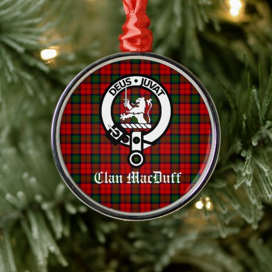 Scottish Clan MacDuff Tartan en Crest Badge Metalen Ornament (Boom)