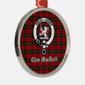 Scottish Clan MacDuff Tartan en Crest Badge Metalen Ornament (Rechts)