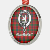 Scottish Clan MacDuff Tartan en Crest Badge Metalen Ornament (Links)