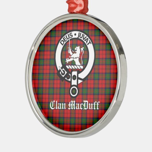Scottish Clan MacDuff Tartan en Crest Badge Metalen Ornament (Links)