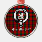 Scottish Clan MacDuff Tartan en Crest Badge Metalen Ornament (Voorkant)