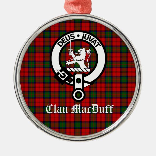 Scottish Clan MacDuff Tartan en Crest Badge Metalen Ornament (Voorkant)