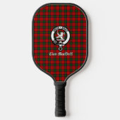 Scottish Clan MacDuff Tartan en Crest Badge Pickleball Paddle (Voorkant)