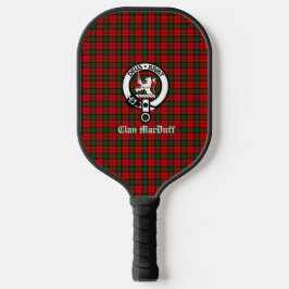 Scottish Clan MacDuff Tartan en Crest Badge Pickleball Paddle