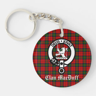 Scottish Clan MacDuff Tartan en Crest Badge  Sleutelhanger