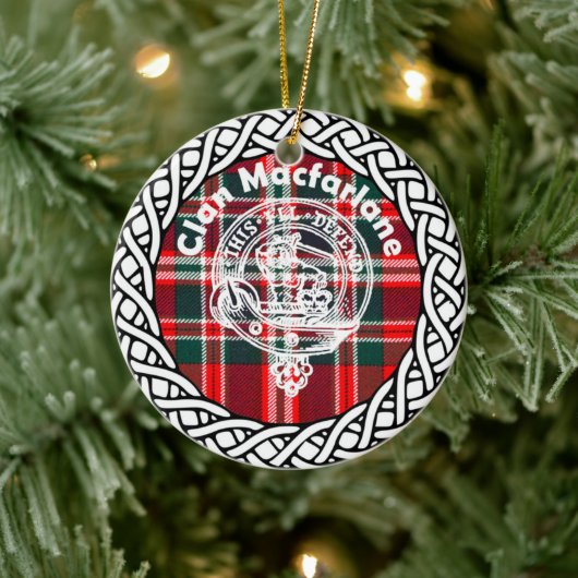 Scottish Clan Macfarlane Tartan en Crest Keramisch Ornament (Boom)