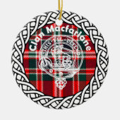 Scottish Clan Macfarlane Tartan en Crest Keramisch Ornament (Voorkant)