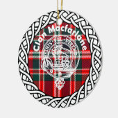 Scottish Clan Macfarlane Tartan en Crest Keramisch Ornament (Links)