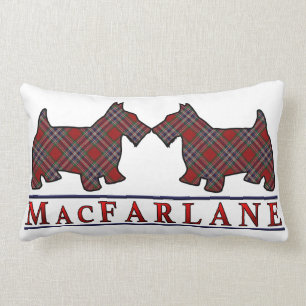 Scottish Clan MacFarlane Tartan Scottie Dogs Kussen