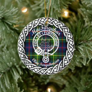 Scottish Clan MacFarquhar Tartan en Crest Keramisch Ornament
