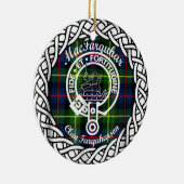 Scottish Clan MacFarquhar Tartan en Crest Keramisch Ornament (Rechts)