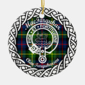 Scottish Clan MacFarquhar Tartan en Crest Keramisch Ornament (Voorkant)