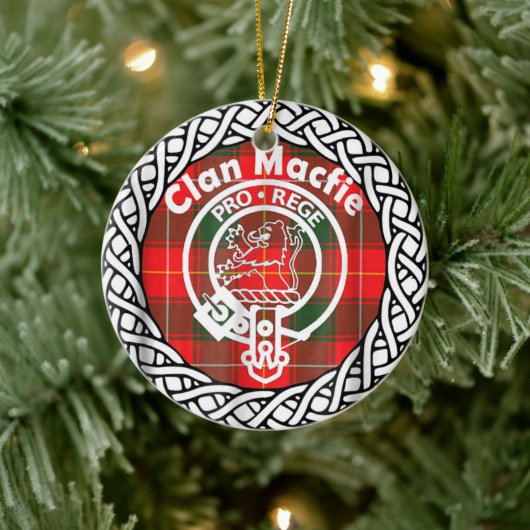 Scottish Clan Macfie Tartan en Crest Keramisch Ornament (Boom)
