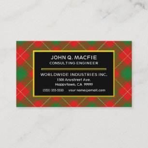 Scottish Clan MacFie Tartan Pset Visitekaartje