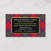 Scottish Clan MacGillivray Tartan Pset Visitekaartje (Voorkant)