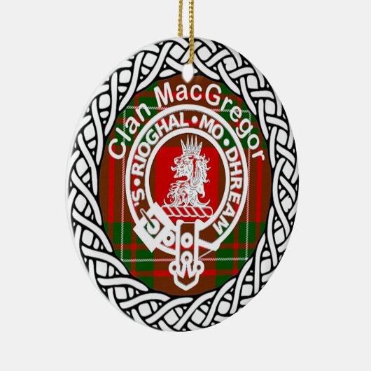 Scottish Clan MacGregor Tartan en Crest Keramisch Ornament (Rechts)