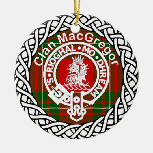Scottish Clan MacGregor Tartan en Crest Keramisch Ornament (Voorkant)