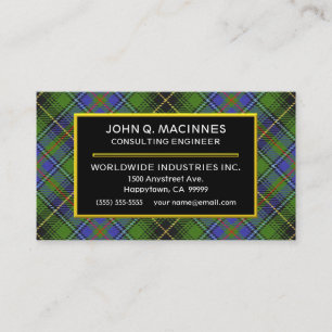 Scottish Clan MacInnes Tartan Pset Visitekaartje