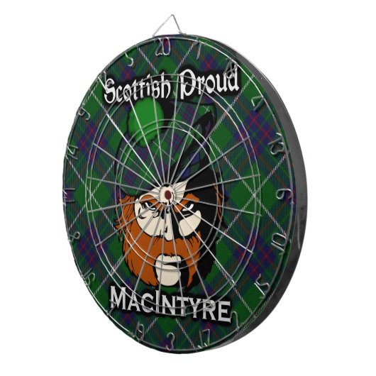 Scottish Clan MacIntyre Tartan Dartboard Dartbord (Voorkant Rechts)