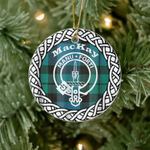 Scottish Clan MacKay Tartan and Crest Keramisch Ornament