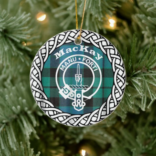 Scottish Clan MacKay Tartan and Crest Keramisch Ornament (Boom)