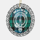 Scottish Clan MacKay Tartan and Crest Keramisch Ornament (Links)