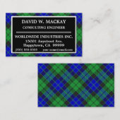 Scottish Clan MacKay Tartan Pset Visitekaartje (Voorkant / Achterkant)