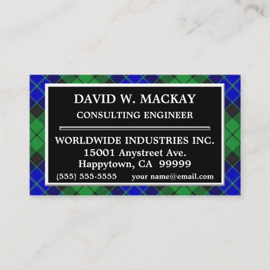 Scottish Clan MacKay Tartan Pset Visitekaartje (Voorkant)