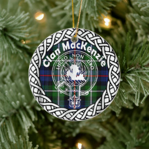 Scottish Clan MacKenzie Tartan en Crest Keramisch Ornament