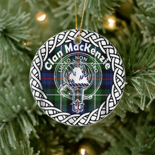Scottish Clan MacKenzie Tartan en Crest Keramisch Ornament (Boom)
