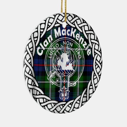 Scottish Clan MacKenzie Tartan en Crest Keramisch Ornament (Rechts)