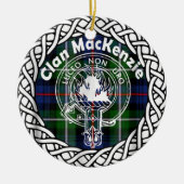 Scottish Clan MacKenzie Tartan en Crest Keramisch Ornament (Voorkant)