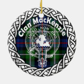 Scottish Clan MacKenzie Tartan en Crest Keramisch Ornament (Achterkant)