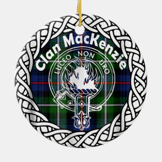 Scottish Clan MacKenzie Tartan en Crest Keramisch Ornament (Achterkant)