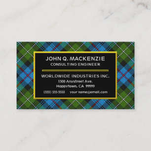 Scottish Clan MacKenzie Tartan Pset Visitekaartje