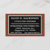 Scottish Clan MacKinnon Tartan Pset Visitekaartje (Voorkant)