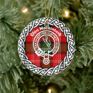 Scottish Clan Mackintosh Tartan en Crest Keramisch Ornament