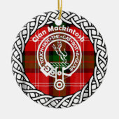 Scottish Clan Mackintosh Tartan en Crest Keramisch Ornament (Voorkant)