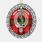Scottish Clan Mackintosh Tartan en Crest Keramisch Ornament (Links)
