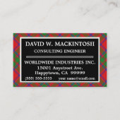 Scottish Clan MacKintosh Tartan Pset Visitekaartje (Voorkant)