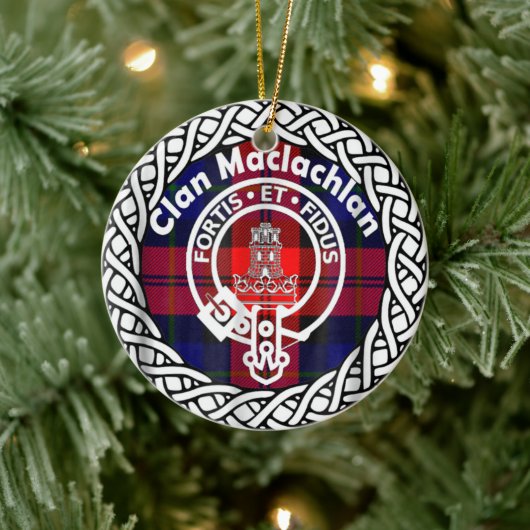 Scottish Clan Maclachlan Tartan en Crest Keramisch Ornament (Boom)
