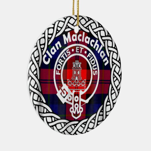 Scottish Clan Maclachlan Tartan en Crest Keramisch Ornament (Rechts)
