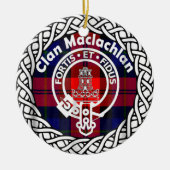 Scottish Clan Maclachlan Tartan en Crest Keramisch Ornament (Voorkant)